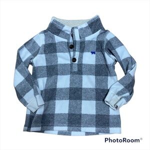 Carter’s Plaid Sweater Gray White 18 mos Boy Baby